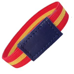 Pulsera bandera de España elástica vista lateral