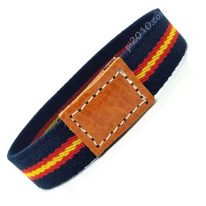 Pulsera bandera de España elástico marino vista lateral