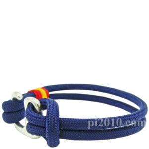 Pulsera náutica con bandera de España marino, con cierre de gancho