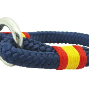 Pulsera grillete marino gordo bandera de España vista lateral