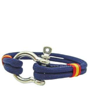 Pulsera náutica marino con bandera de España cierre grillete