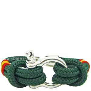 Pulsera grillete verde bandera de España vista frontal