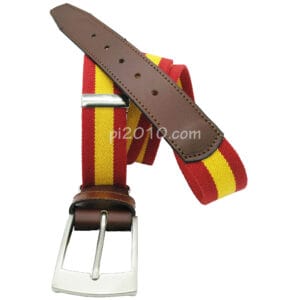 Cinturón bandera de España de lona y terminaciones en piel