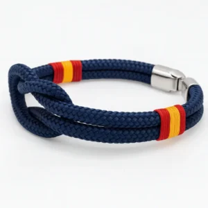 Pulsera nudo marino bandera de España vista lateral