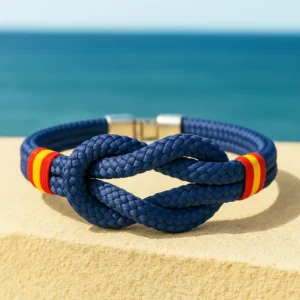 Pulsera nudo marino bandera de España vista al aire libre