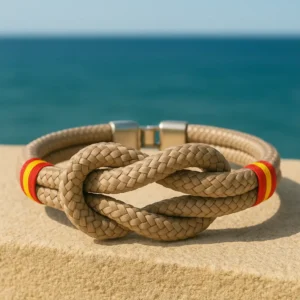 Pulsera nudo caqui bandera de España vista al aire libre