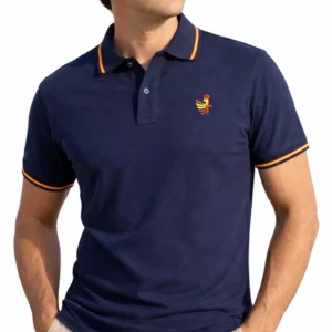 polo ejército de tierra marino hombre sin fondo con escudo bordado en pecho