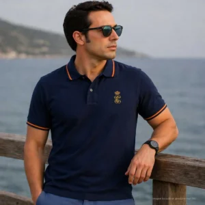 polo marino Guardia Civil histórico hombre look verano con bandera de España