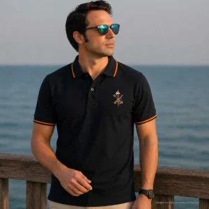 Polo Legión Española negro hombre con emblema bordado