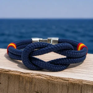 Pulsera de nudo marino con bandera de España