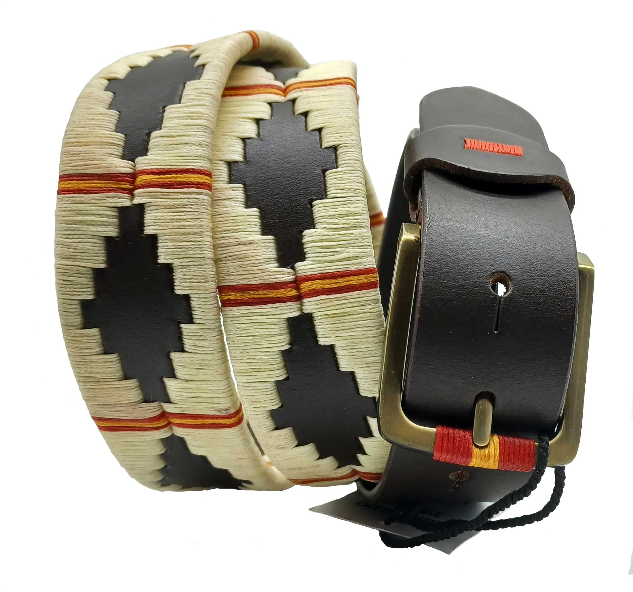cinturón argentino beige hombre cuero grueso