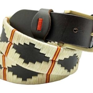 cinturón argentino beige artesanal tejido pampeano