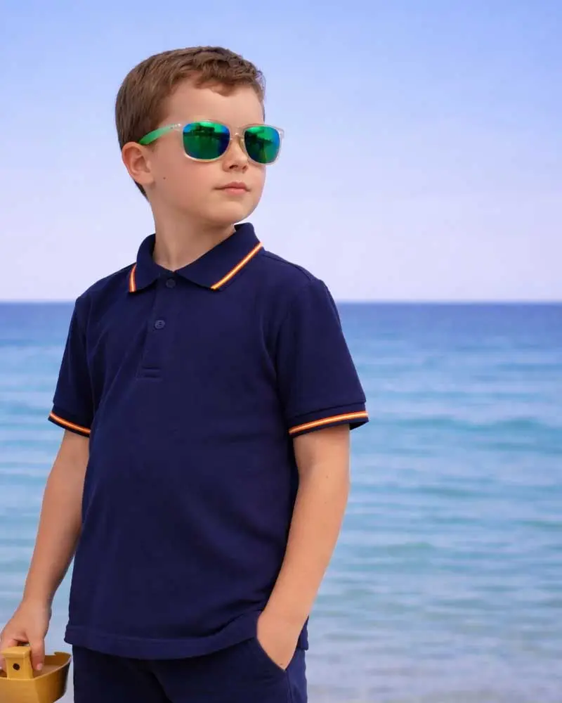 Ropa niño con bandera de España PI2010 colección infantil polos y camisetas