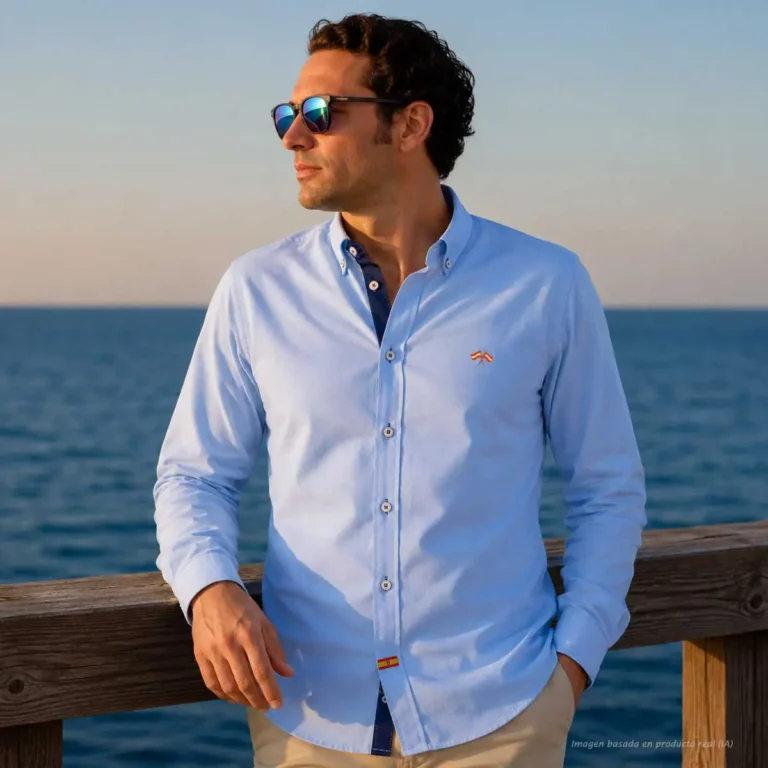 Camisa celeste con bandera de España