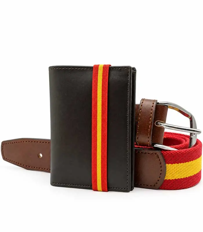 Pack regalo de cartera y cinturón con la bandera de España